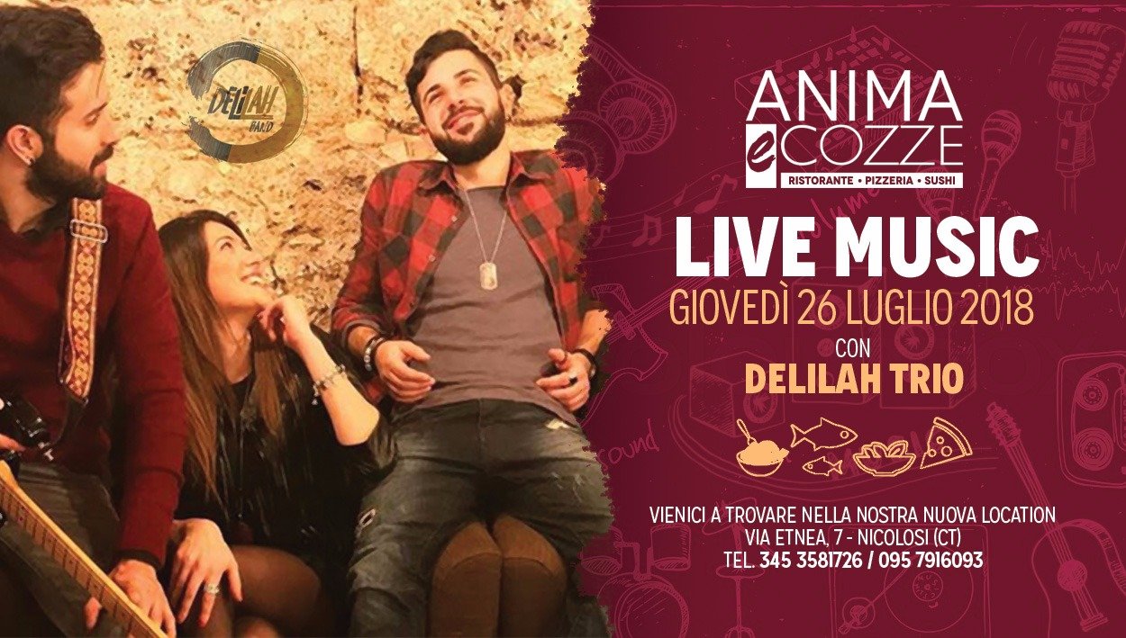 Delilah Trio Musica Live da Anima e Cozze
