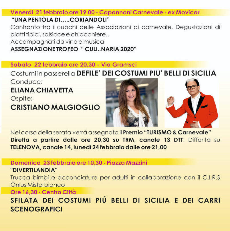 il programma carnevale di misterbianco 20