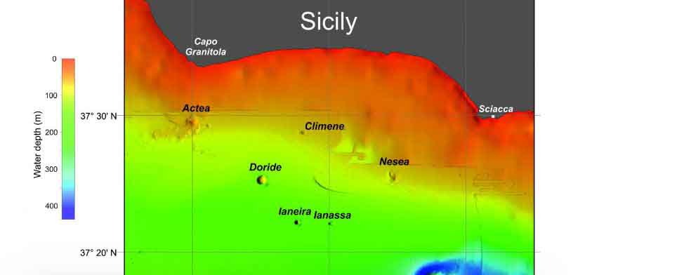 La scoperta di vulcani sottomarini così vicini alla costa della Sicilia