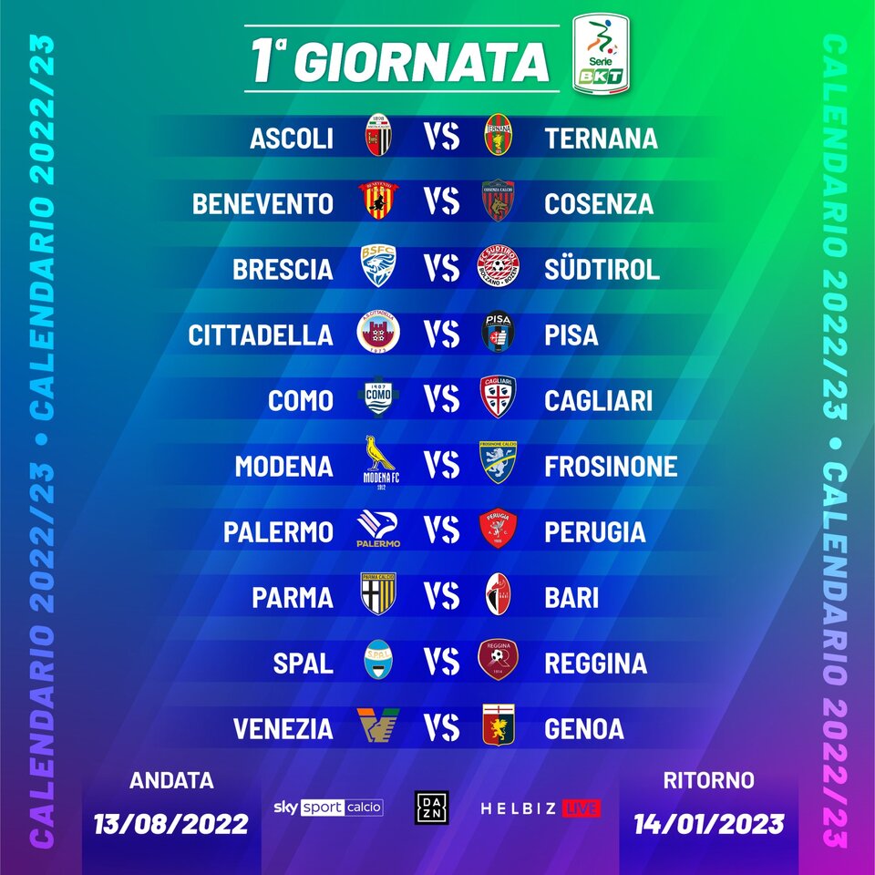 calendario prima giornata