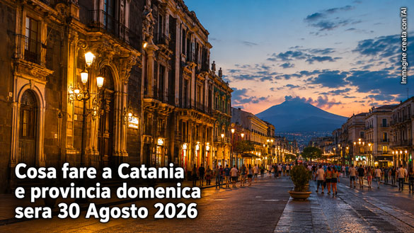 Cosa fare a Catania e provincia domenica sera 30 Agosto 2026