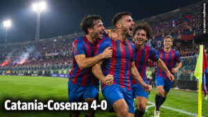 Catania Cosenza 4 0 tabellino, cronaca e classifica