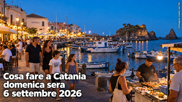 Cosa fare a Catania e provincia domenica sera 06 Settembre 2026