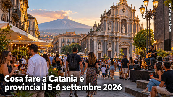 Cosa fare a Catania e provincia per il weekend del 5 e 6 Settembre 2026