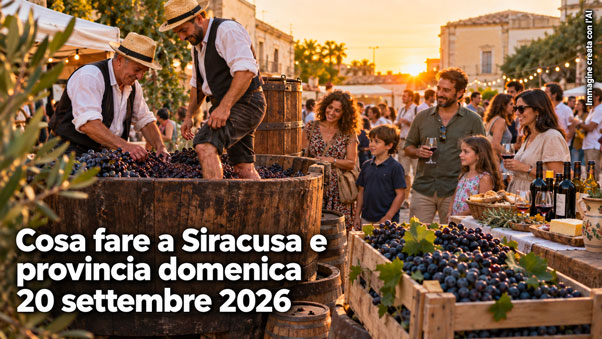 Cosa fare a Siracusa e provincia domenica 20 Settembre 2026