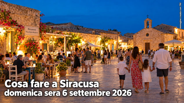 Cosa fare a Siracusa e provincia domenica sera 06 Settembre 2026