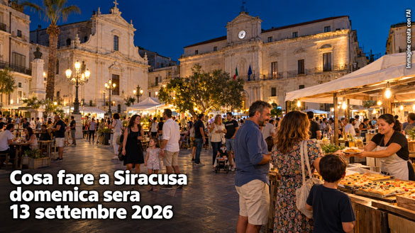 Cosa fare a Siracusa e provincia domenica sera 13 Settembre 2026