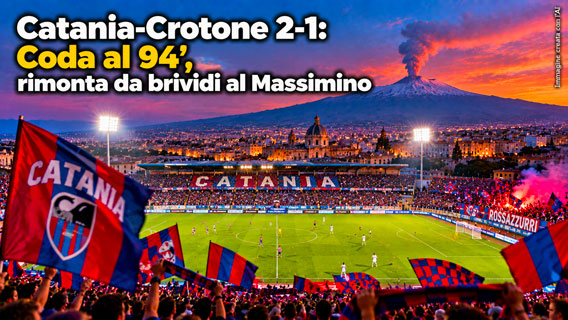 Catania-Crotone 2-1: Coda al 94’, rimonta al Massimino