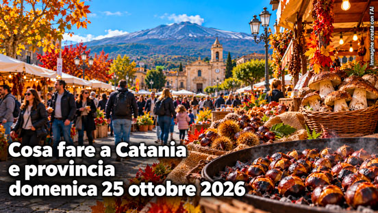 Cosa fare a Catania e provincia domenica 25 Ottobre 2026