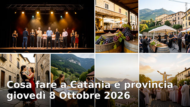 Cosa fare a Catania e provincia giovedì 8 Ottobre 2026