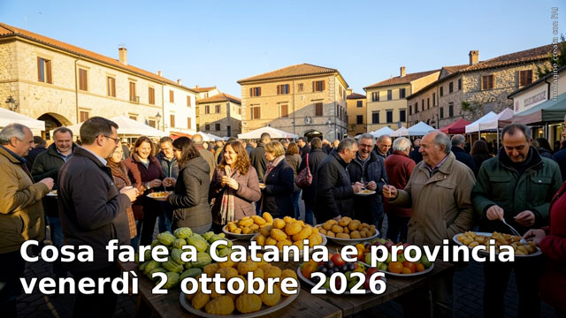 Cosa fare a Catania e provincia venerdì 2 ottobre 2026