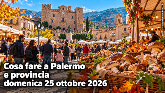 Cosa fare a Palermo e provincia domenica 25 Ottobre 2026