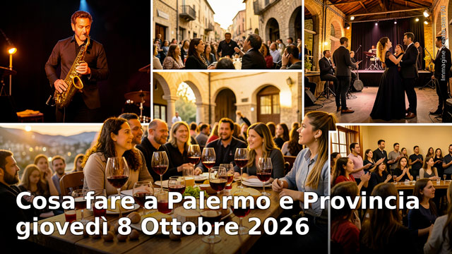 Cosa fare a Palermo e provincia giovedì 8 Ottobre 2026