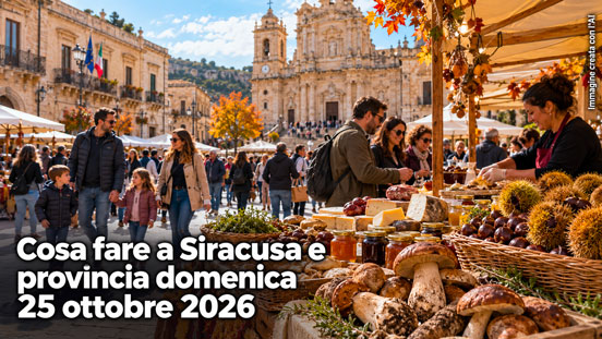 Cosa fare a Siracusa e provincia domenica 25 Ottobre 2026